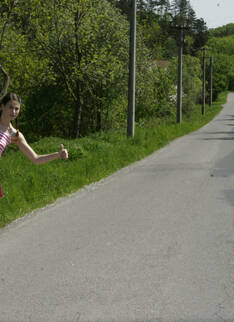 Hitchhiking Teen Getting An Old Cock In Her Mouth