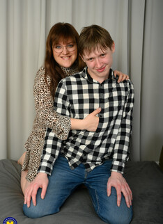 Mature.nl - Mom Zena catches her stepson jerking off his small dick and starts to make his fantasy come true