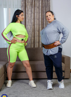 Mature.nl - Old and Young Lesbians BBW Abby Tits and hot young Andra Brazil work out and then some