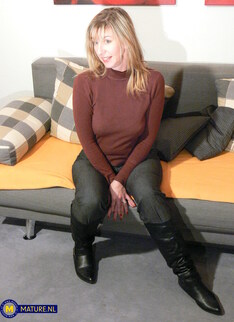 We interview 48 year old German MILF Christine and she gets naked and all the way before our camera