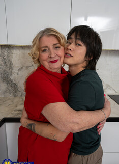 25 year old Exchange student gets to fuck the very horny and curvy 74 year old grandma Noretta