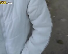 Blonde milf Claudia gets naughty in the woods