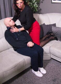 German mistress Dacada suffocates her man with her pussy and fucks him with a strapon