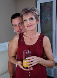 Horny housewife doing her toy boy