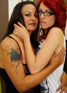 Two hot and steamy old an young lesbians getting wet