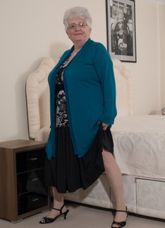 Naughty Big breasted British granny getting frisky
