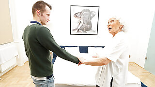Grandma Gets Her Hairy Pussy Thumped By Young Toyboy