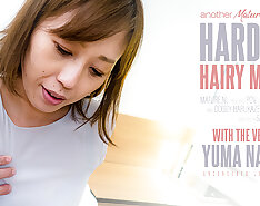 Fucking hairy MILF Yuma Nakamura in POV style in bed