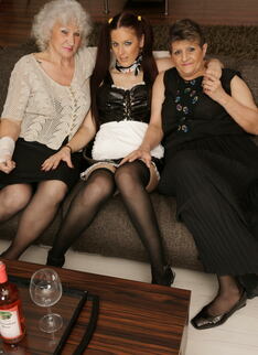 Three Old And Young Lesbian Lovers Have A Party