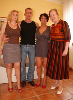One Lucky Dude Fucking Three Mature Sluts
