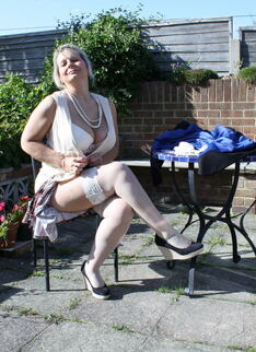 Horny Mature Lady Strips In Her Garden