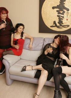 Six Old And Young Lesbians Having A Very Special Party