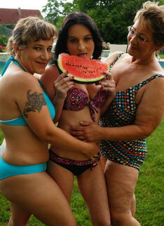 Three Old And Young Lesbians Have Fun