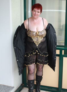 Naughty Housewife Masturbates On Her Balcony