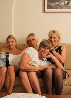 One Lucky Dude And Three Horny Mature Sluts