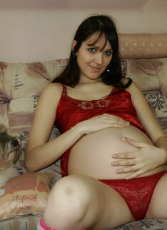 Pregnant Teeny Gets A Special Visit From A Mature Slut