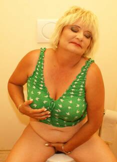 Mature Blonde Slut Sucking And Fucking On A Toilet