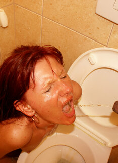 Fill That Mature Slut Up On The Toilet