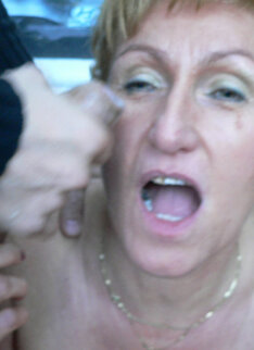 Horny Mature Slut Sucking Two Guys In The Woods