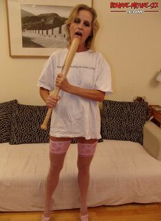 Blonde Mature Slut Pissing Herself Under