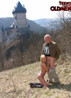 Teeny Spreads Her Cunt Over A Mature Man