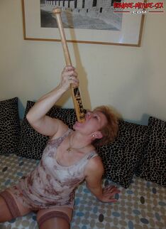 Sportsfan Fucking A Baseball Bat