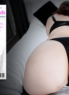 Getting a blowjob from his BBW stepmom Miriam with her big tits in POV style makes him cum hard