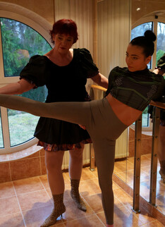 Veri, the granny ballet teacher is back with a new young lesbian student to please her hairy pussy
