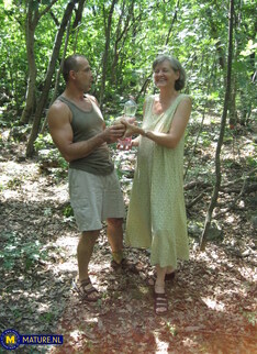 Granny Birgitta K. wants a hard cock from a younger guy in the middle of the forest