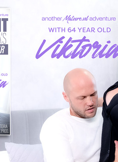 Young man fucking horny 64 year old big tit granny Viktoria in a secret sex affair