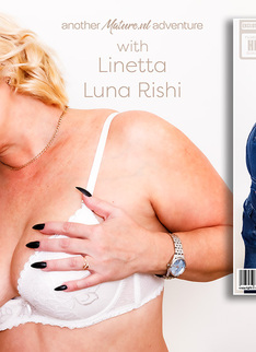 Beautiful Luna Rishi gets seduced by her 52 year old stepmom for hot old and young lesbian sex