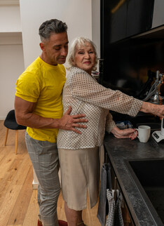 Muscled Stud doing naughty granny Maria