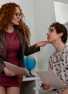 student gets to fuck his hot steamy MILF teacher