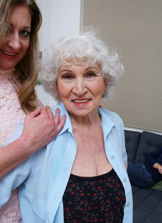 Hairy granny and mature slut share one hard throbbing cock
