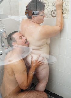 Mature BBW getting seduced for sex in the shower