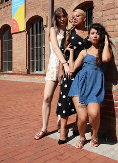 Three old and young lesbians make out and then some