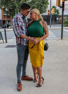 Big breasted temptress getting herself a young gigolo