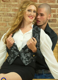 Horny housewife fooling around with her toy boy