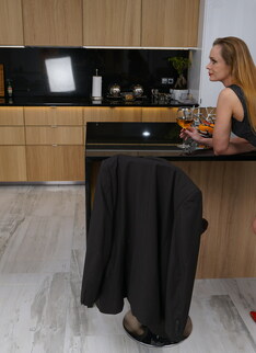 Naughty housewife Nika getting busy in her kitchen