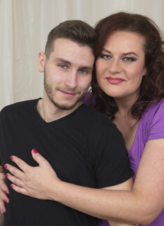 Curvy housewife doing her toy boy