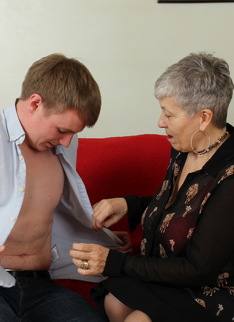 British mature lady playing with her toy boy
