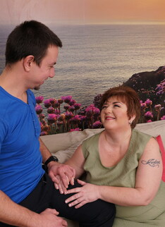 Big mama having fun with her younger lover