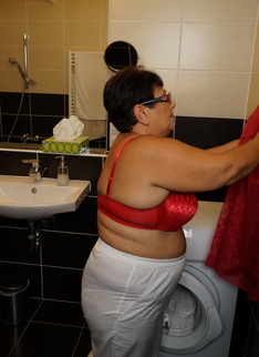 Naughty big mama playing with her toy boy