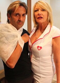 British mature nurse getting a horny patient to deal with