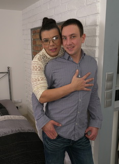 Hairy housewife doing her toy boy