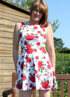 Naughty British housewife playing in her garden