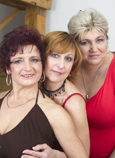 Three naughty housewives share one lucky guy