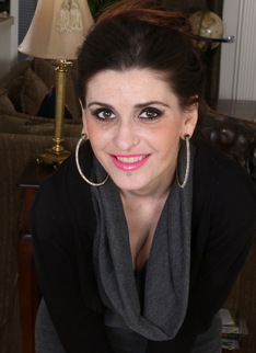 hairy American housewife playing with her toys