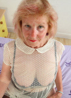 Kinky pierced British housewife playing alone