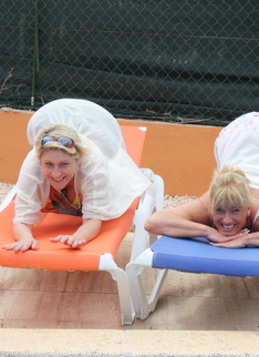 Two naughty German housewife making out on vacation